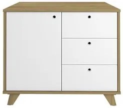 Conjunto Escritório Home Office 3 Peças Elai A06 Olmo/Branco - Mpozena