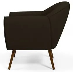 Poltrona Decorativa Nina Corano C-34 com Pés Palito Castanho - Domi