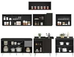 Armário de Cozinha Modulado de Canto 7 Peças CP22 Balcão sem Tampo Pre
