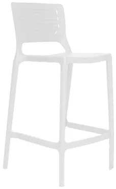 Banqueta Alta Cozinha Branca Empilhável Saturno em Polipropileno Acrilys