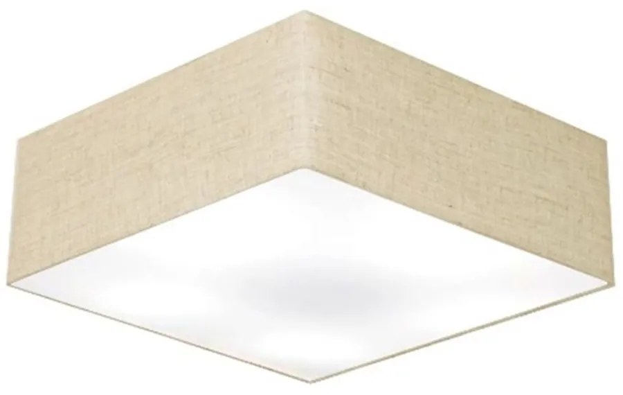 Plafon Quadrado Md-3052 Cúpula em Tecido 15/60x60cm Rústico Bege - Bivolt
