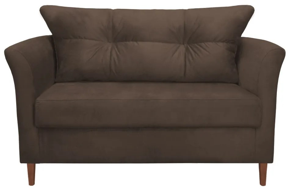 Namoradeira Ibis Decorativa 2 Lugares 1,35 m Recepção Quarto Sala Suede Marrom