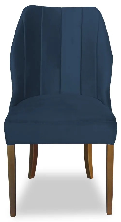 Kit 2 Cadeiras De Jantar Safira Suede Azul Marinho