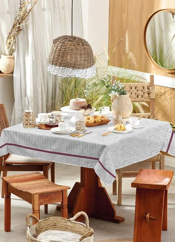 Toalha de Mesa Retangular Basic 6 Lugares Teka Ci