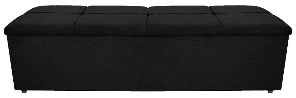 Calçadeira Munique 195 cm King Size Corano Preto - ADJ Decor