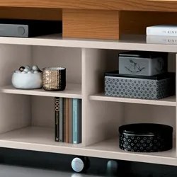 Rack para Sala Bancada de TV 70 Pol. 180cm Briz H01 Off White/Cinamomo