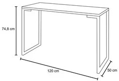 Mesa Escrivaninha Fit 120cm Natura e Cadeira Charles FT1 Preta - Mpoze