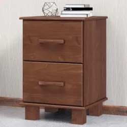 Mesa de Cabeceira Para Quarto 42cm 2 Gavetas Renzo Imbuia F07 - Mpozen