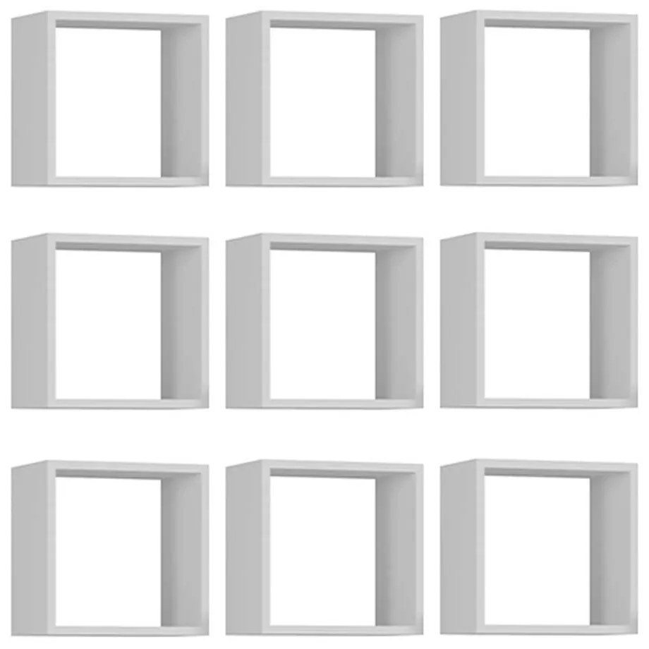 Kit 9 Nichos Organizador 30x30cm Branco G01 - Gran Belo