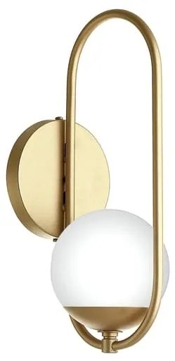 Arandela Oval C/ Globo 16X12X35Cm Metal E Vidro 1 X G9 Globo Ø12Cm |Ol... (CROMADO, FOSCO)