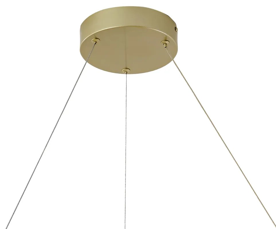 Pendente Mandala Ø60X8Cm Led 60W 3000K Bivolt Alumínio Dourado Cristai...