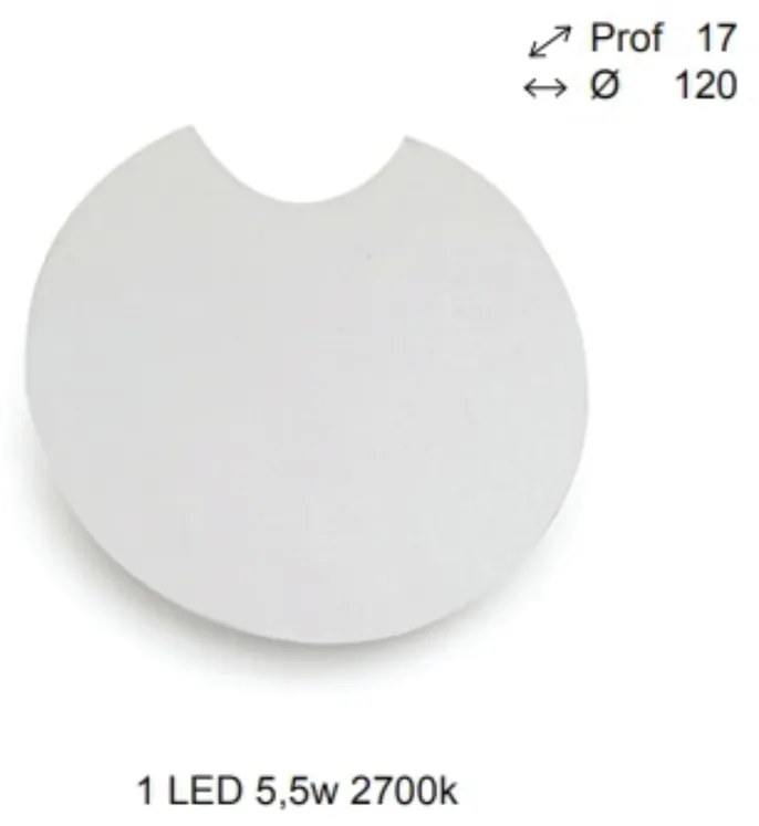 Arandela Uneve Redonda Plana Ø12X1,7Cm 1Xled 5,5W 2700K - Old Artisan... (COBRE FOSCO, 220V)