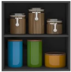 Armário de Cozinha Aéreo 58cm Grace Grafite Z44 - Mpozenat