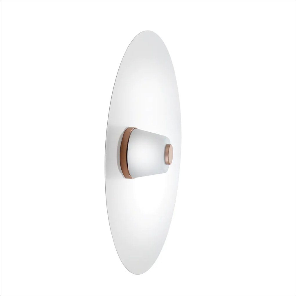 Arandela Eclisse Ø50X12Cm Metal Alumínio E Vidro 01Xled 9W 2700K - Old... (ROSE FOSCO)
