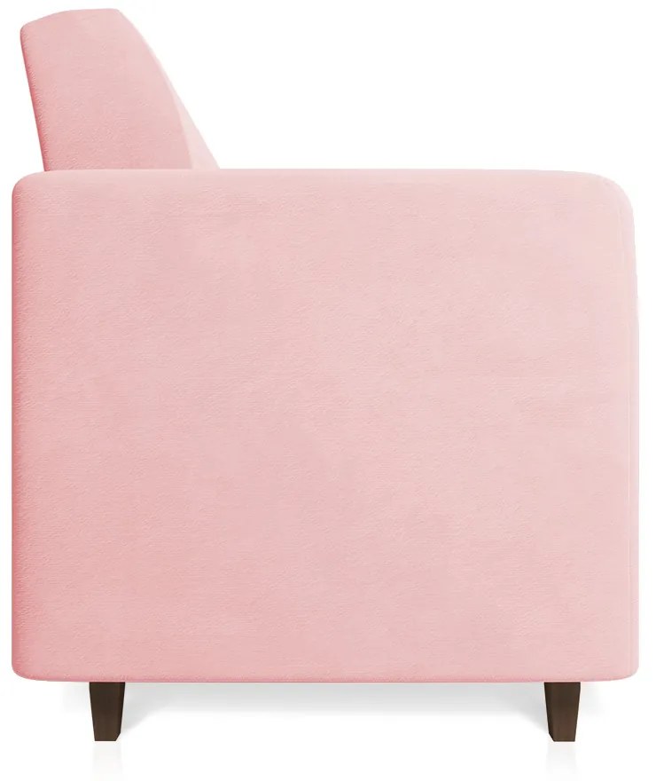 Sofá 03 Lugares Arezzo Suede Pés Chanfrado Tabaco - D'Rossi - Rosa Bebê