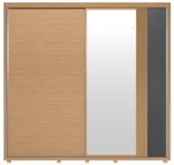 Guarda Roupa Casal 240cm com Espelho Aline Flex A02 Off/Titanium - Mpo