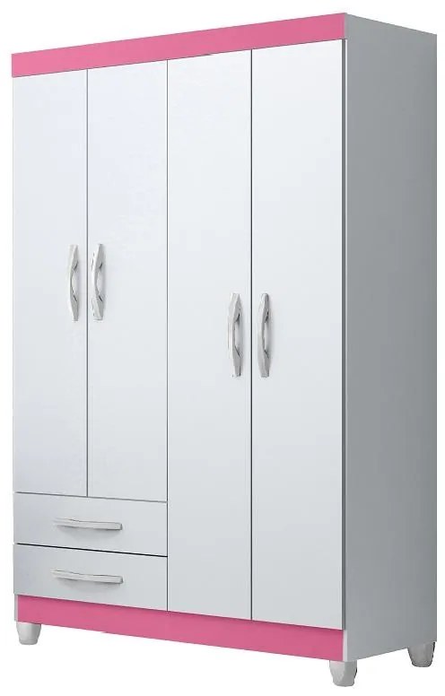 Guarda Roupa Roupeiro Infantil 4 portas 2 Gavetas Quadriflex