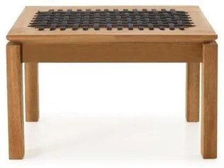 Banco Trama em Madeira Stain Jatoba com Assento em Corda cor Preta 43 cm (ALT) - 54942 Sun House