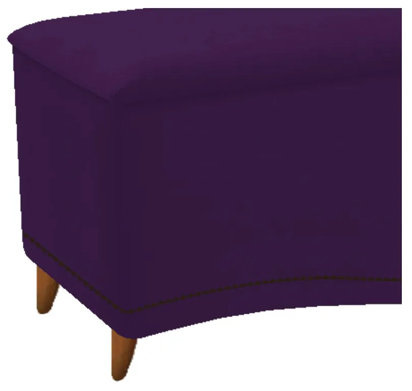 Calçadeira Estofada Yasmim 160 cm Queen Size Suede Roxo - ADJ Decor