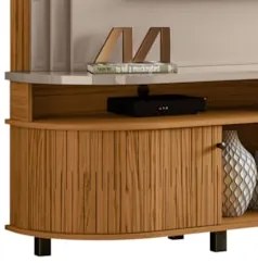 Estante Painel de TV 65 Pol 183cm Ramona Z10 Fendi/Naturale - Mpozenat