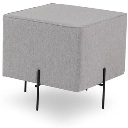 Puff Buttom Retangular Assento Cinza Pés Preto - 68497 Sun House