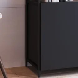 Estante Livreiro Multiuso Industrial 2 Portas Dani Preto Z54 - Mpozena