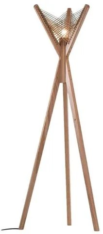 Luminária de Chão Fulô Corda Canela Estrutura Madeira Cedro 153cm - 70467 Sun House