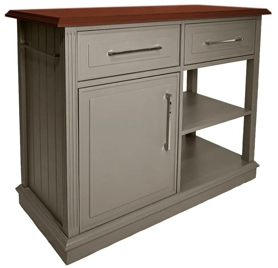 Carrinho de Bebidas com rodízios gavetas e portas Benito - Fendi Nouveau com Lâmina Freijó  Kleiner