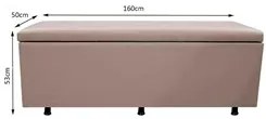 Calçadeira Baú Casal Queen 160cm Estofada Liz S05 Sintético Bege - Mpo