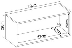 Armário Aéreo 1 Porta 70cm Frirenze D02 Amendola/Branco - Mpozenato