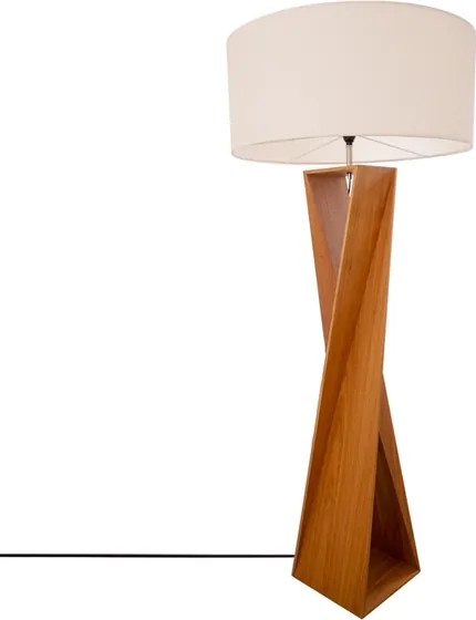 Luminaria De Piso Madeira Louro Freijo Spin