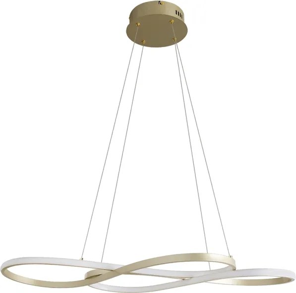 Pendente Led Aluminio Dourado 36W 3000K Flow