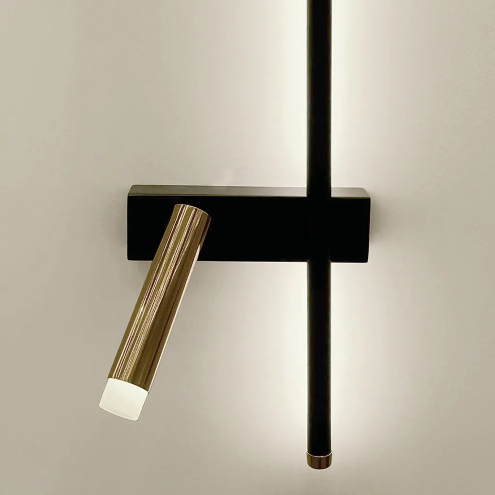 Arandela Let Esquerda 18X08X50,2Cm Led 18W - Usina 19776/500E (CB-M / CB-P - Cobre Metálico / Cobre Brilho Polído, 3000k)