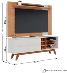 Rack para Sala Norena com Painel para TV 70 Pol. Amélie C05 Freijó/Off