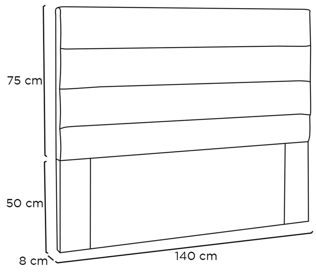 Cabeceira Estofada Nubia 140cm Casal Suede - ADJ Decor