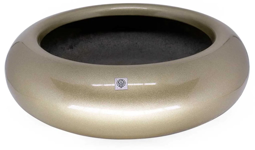 Vaso Bacia Decorativo Redondo Ouro Velho P 9x30x30 cm - D'Rossi