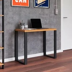 Mesa Escritório Estilo Industrial F11 Freijó/Preto Fosco - Pradel