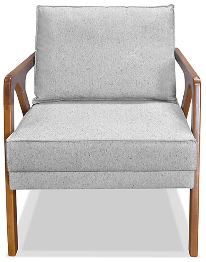 Poltrona Decorativa De Luxo Frida Linho Rústico Grigio G63 - Gran Belo
