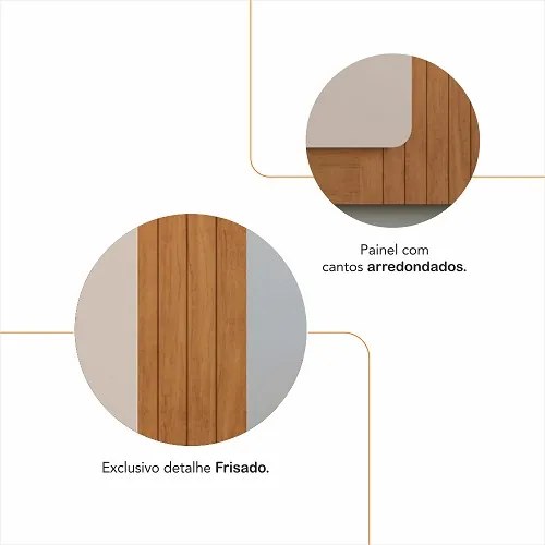Painel Roma 2.17 Off White/Cedro - Casa D Móveis