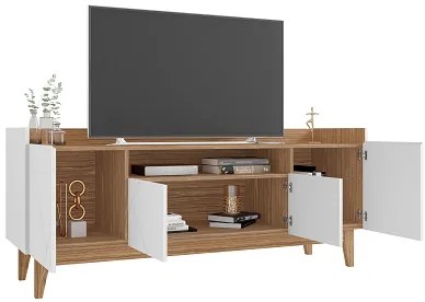 Rack Adria 1.60 Branco/Noce - Casa D Móveis