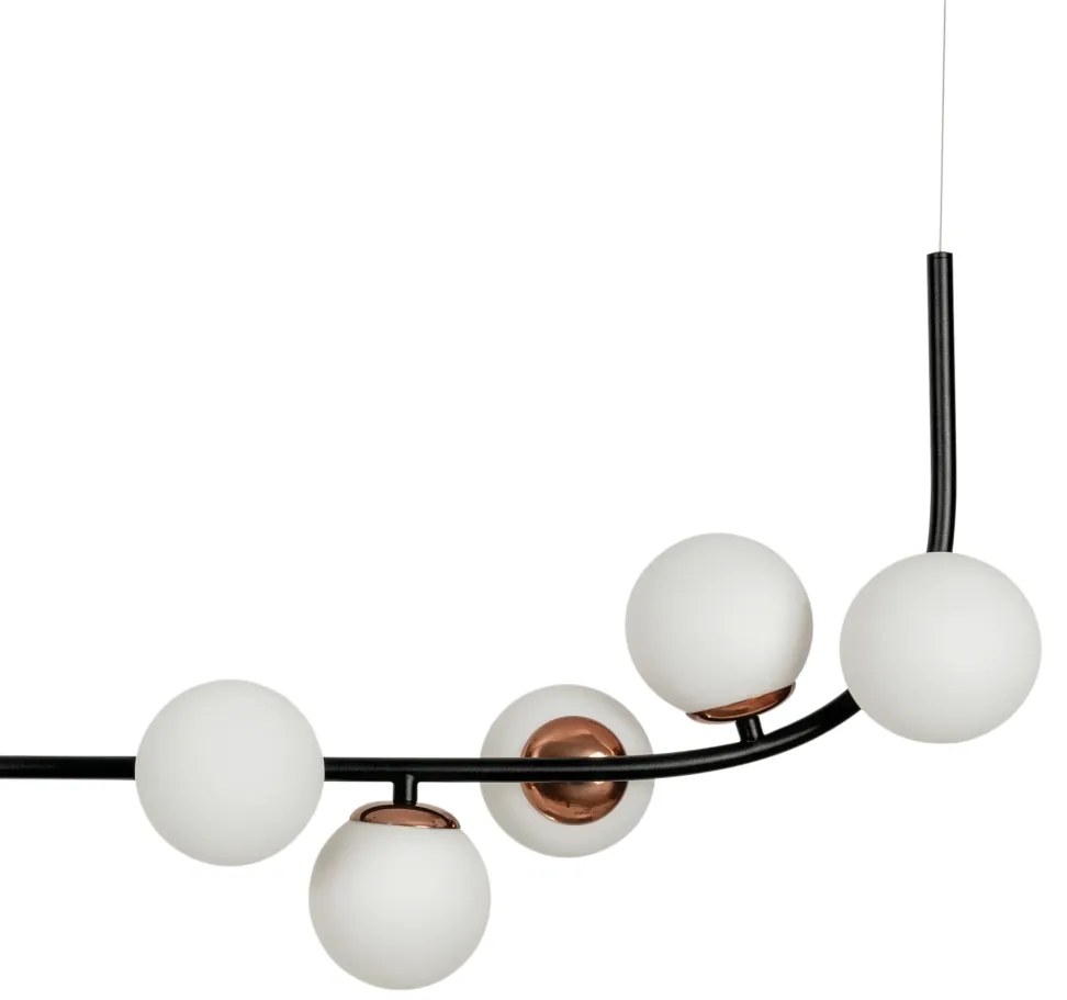 Pendente Astral 47X122X19Cm 6Xg9 Globo Ø12Cm - Usina 16941/6 (BT - Branco Texturizado, FOSCO)