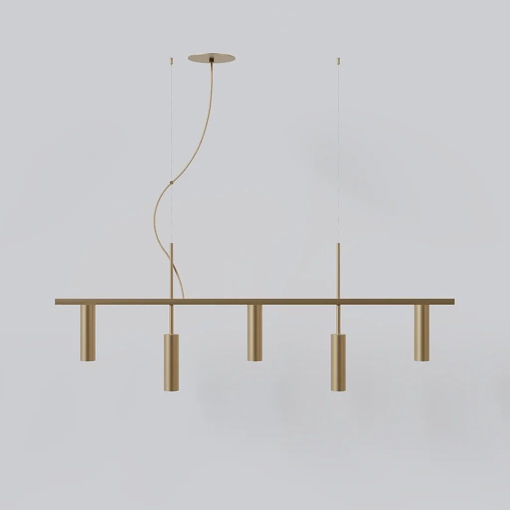 Pendente Retângular 101X3,8X44,5Cm Tubo Desalinhado Alumínio 5Xmr11 -... (PRETO)