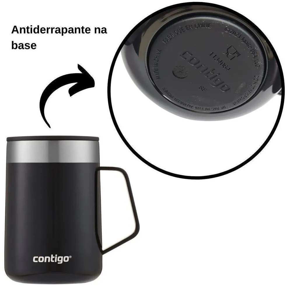 Caneca Térmica Street Aço Inox 414ml - Preto Contigo