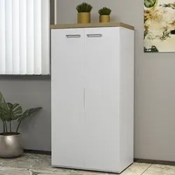Armário Alto para Escritório 2 Portas Tok A06 Olmo/Branco - Mpozenato