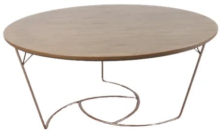 Mesa Centro Lótus Maior Tampo Amêndoa Estrutura Ferro Cobre 90cm - 69864 Sun House