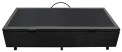 Base Box Baú para Cama Solteiro 88x188cm Liz S05 Suede Bordado Preto -