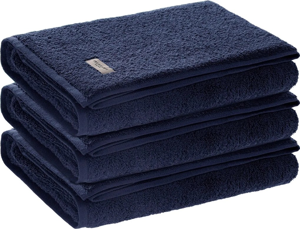 Kit 3 Toalhas de Rosto Trussardi 100% Algodão Fontani   Marino