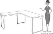 Mesa de Escritório em L 150x150 Studio Industrial Z28 Branco - Mpozena