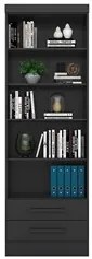 Estante Livreiro 2 Gavetas e 5 Prateleiras Fancy Q01 Preto Fosco - Mpo