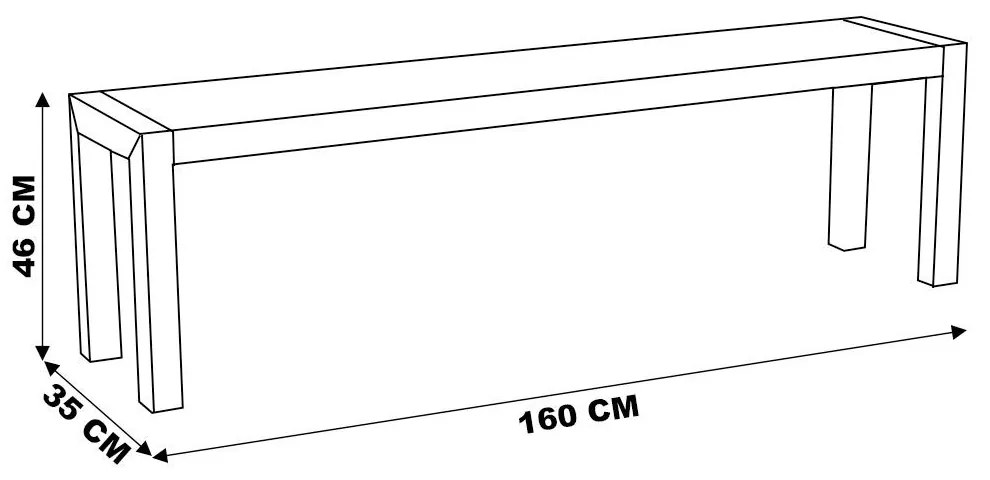 Banco Decorativo para Varanda Cozinha Dumai 160cm Madeira Maciça Walnut Escovado G54 - Gran Belo